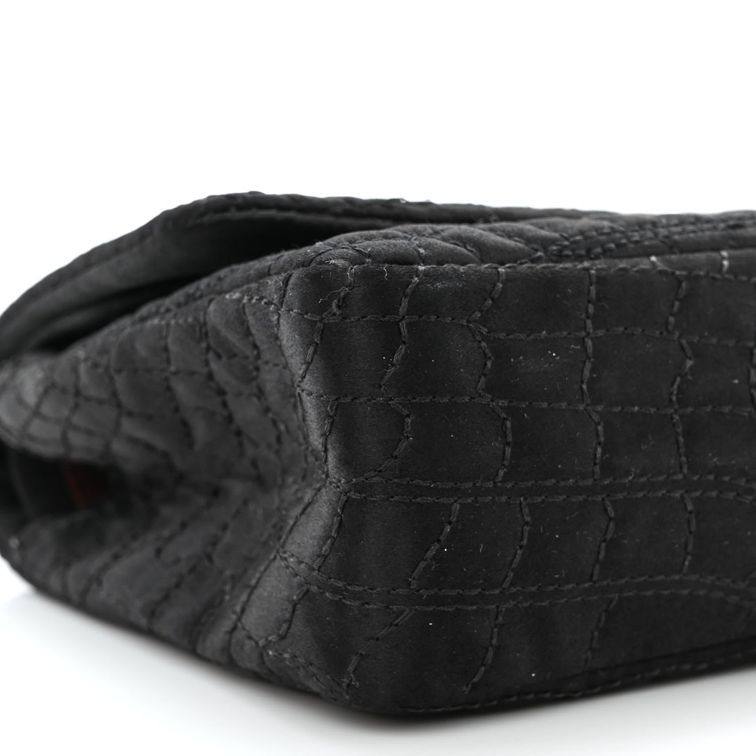 Chanel Satin Coco's Croc 2.55 Reissue East West Flap Black 9 of 12