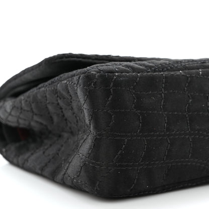 Chanel Satin Coco's Croc 2.55 Reissue East West Flap Black 9 of 12