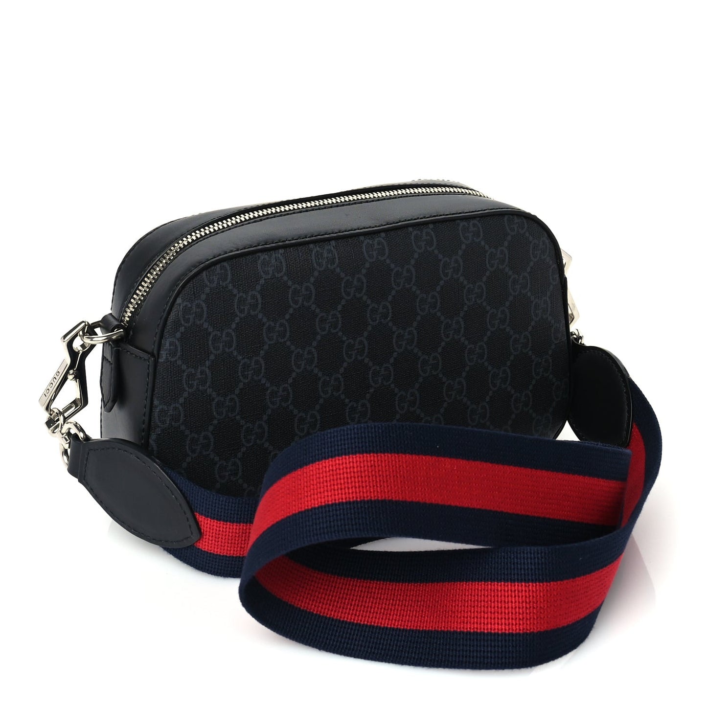 GG Supreme Monogram Web Shoulder Bag  Black
