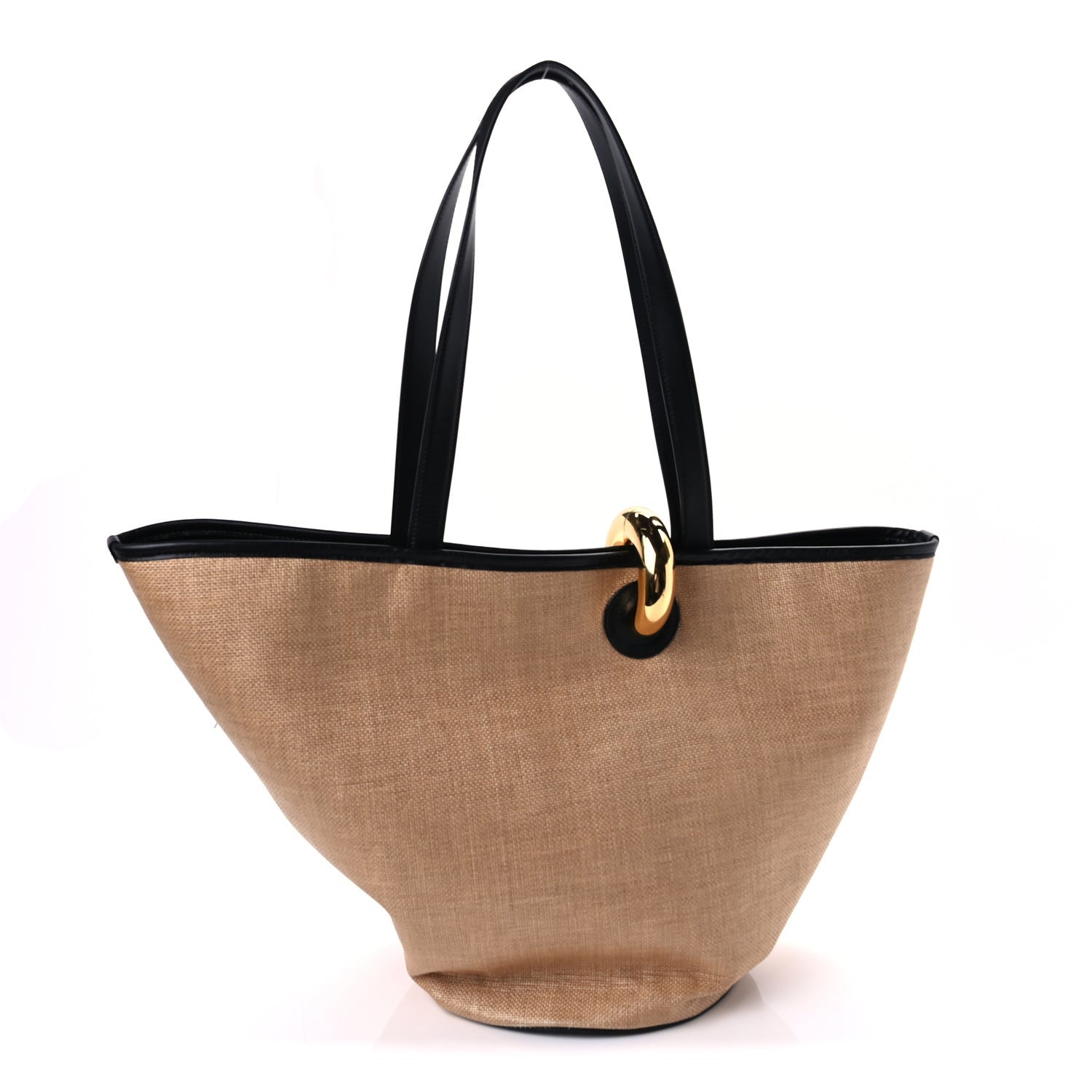 Jacquemus Raffia Calfskin The Bambola Ivory Black 2 of 7