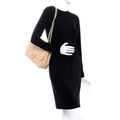 Chanel Lambskin Quilted Jumbo Single Flap Beige 2 of 17