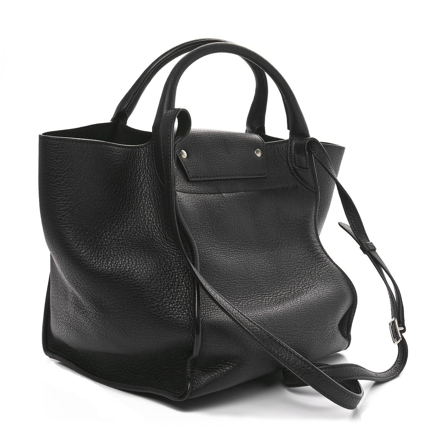Supple Grained Calfskin Small Big Bag Black