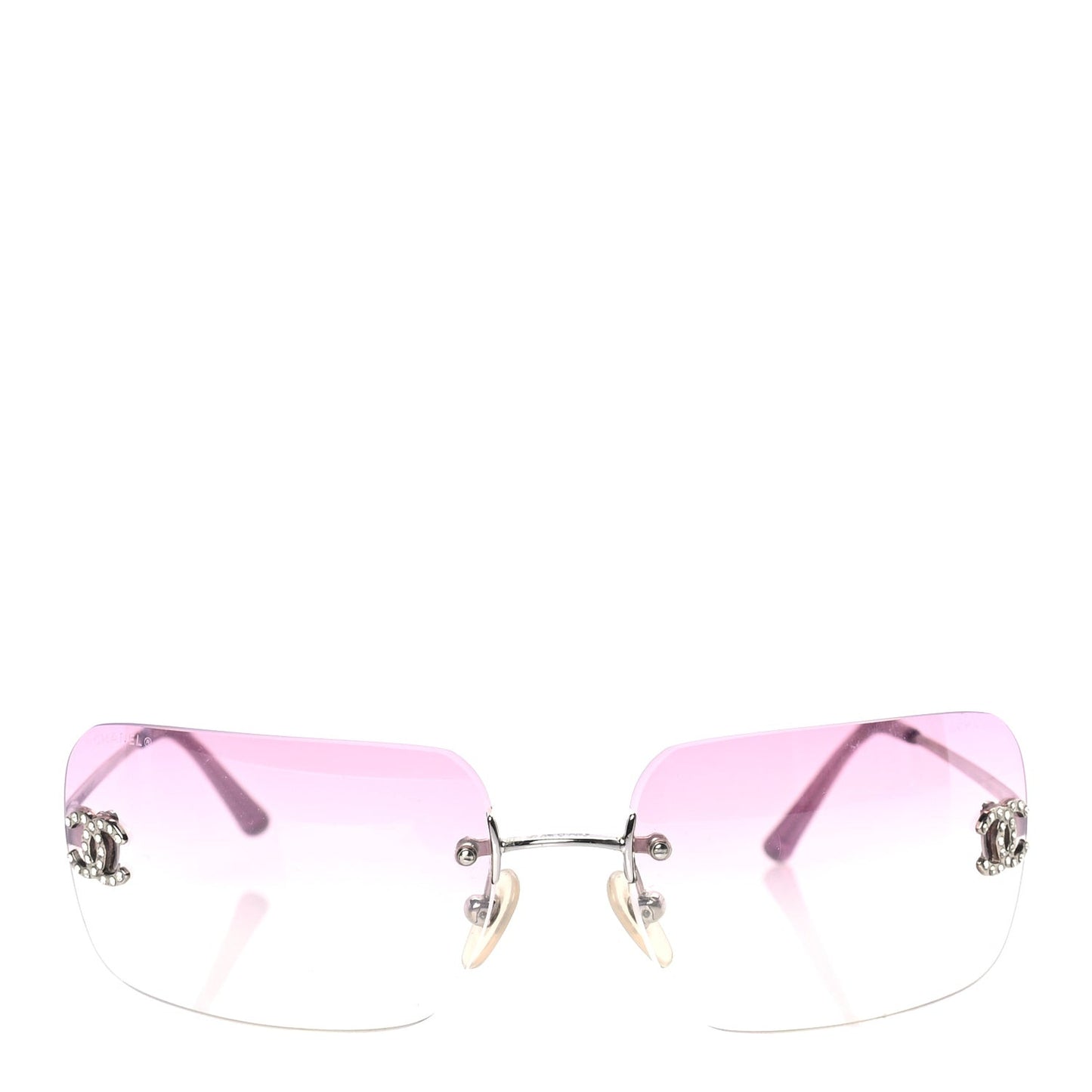 Metal Crystal CC Logo Sunglasses 4017-D Pink