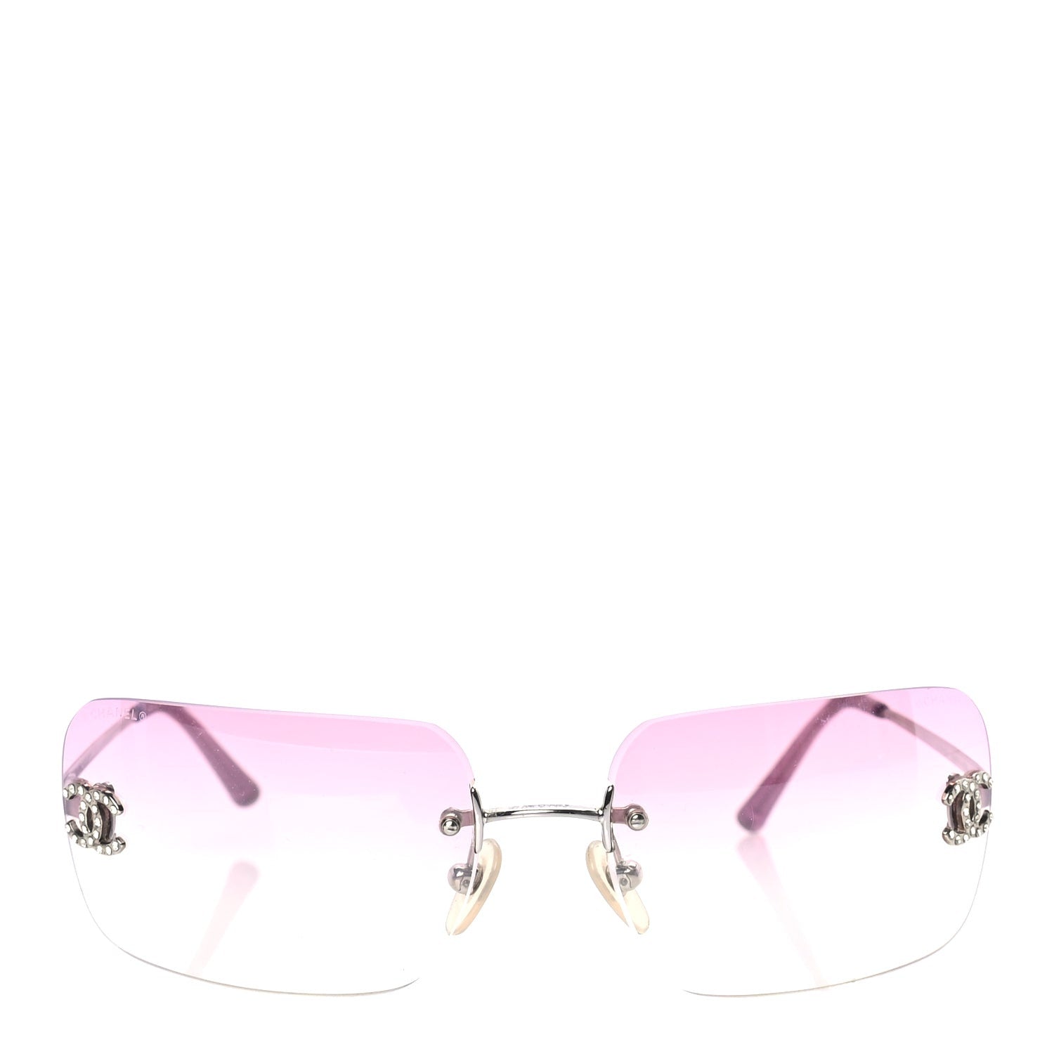 Chanel Metal Crystal CC Logo Sunglasses 4017-D Pink 2 of 6