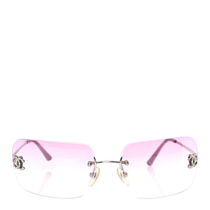 Chanel Metal Crystal CC Logo Sunglasses 4017-D Pink 2 of 6