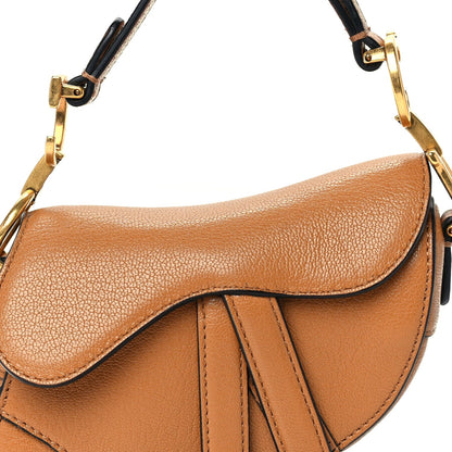 Christian Dior Goatskin Micro Saddle Bag  Camello 6 of 8