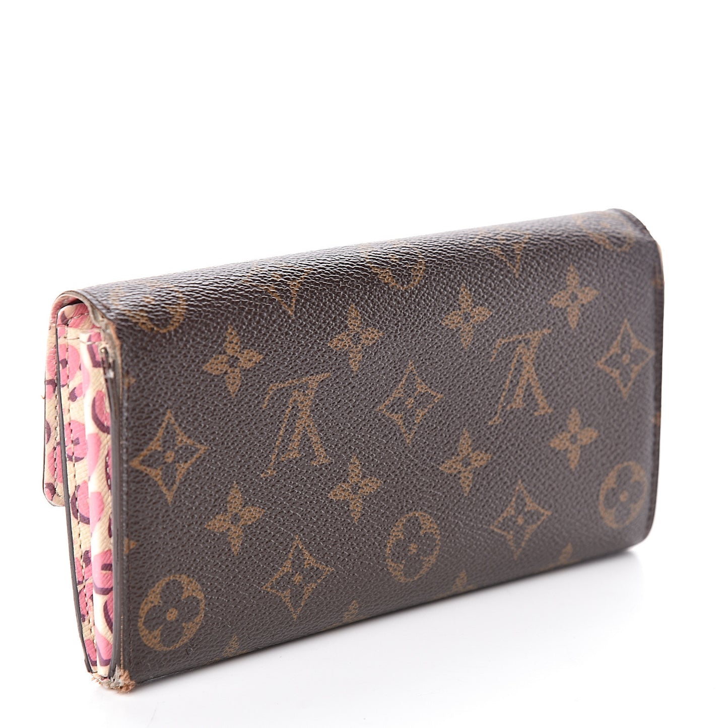Monogram Leopard Sarah Wallet Blanc Corail
