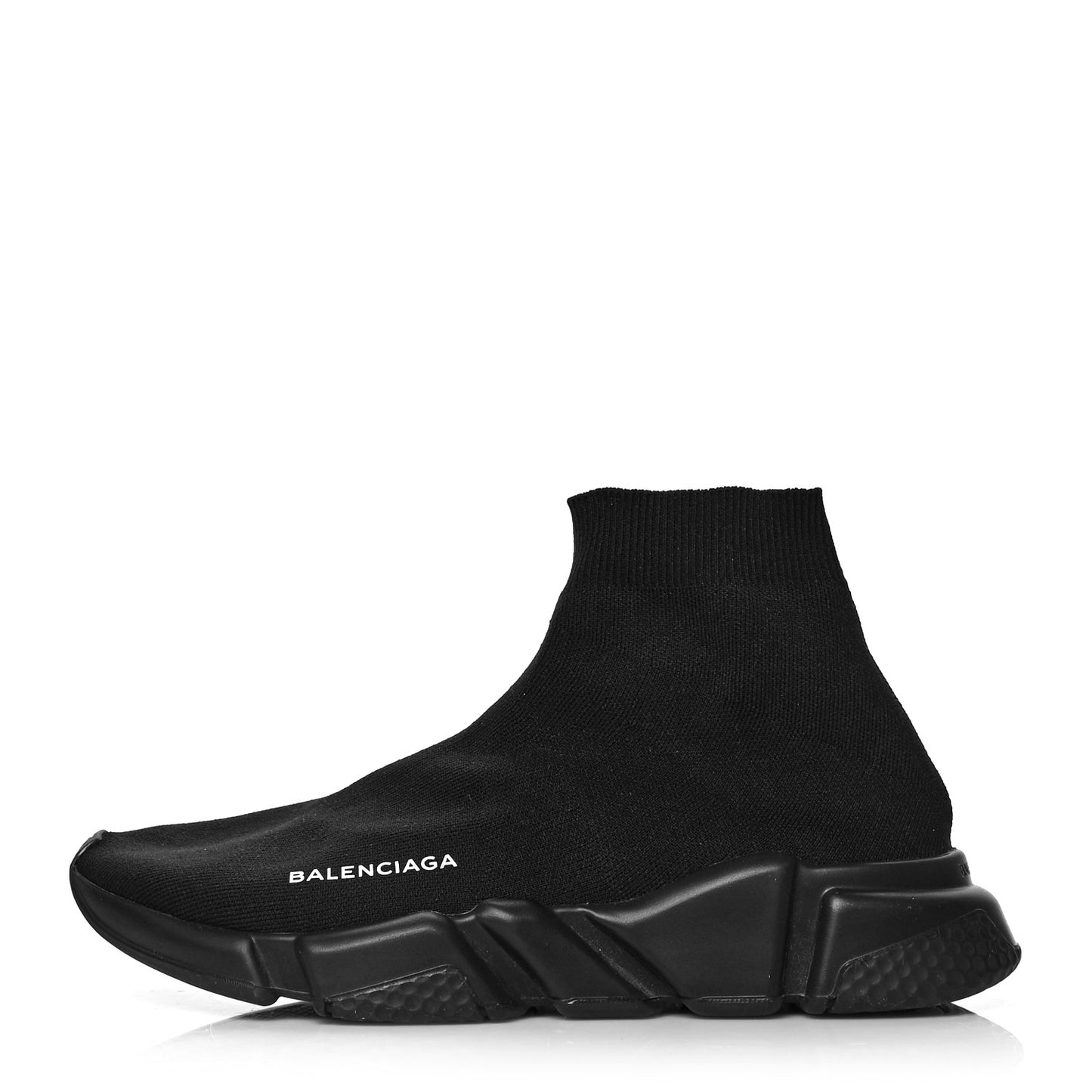 Laminated Knit Womens Speed Sneakers 41 Black