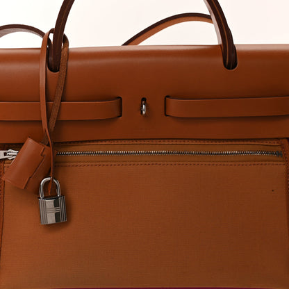 Hermes Toile Militaire Vache Hunter Herbag Zip Retourne 31 PM Rose Pourpre Fauve 7 of 9