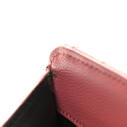 Saint Laurent Grain De Poudre Matelasse Chevron Monogram Compact Zip Around Wallet Dark Rose 10 of 11