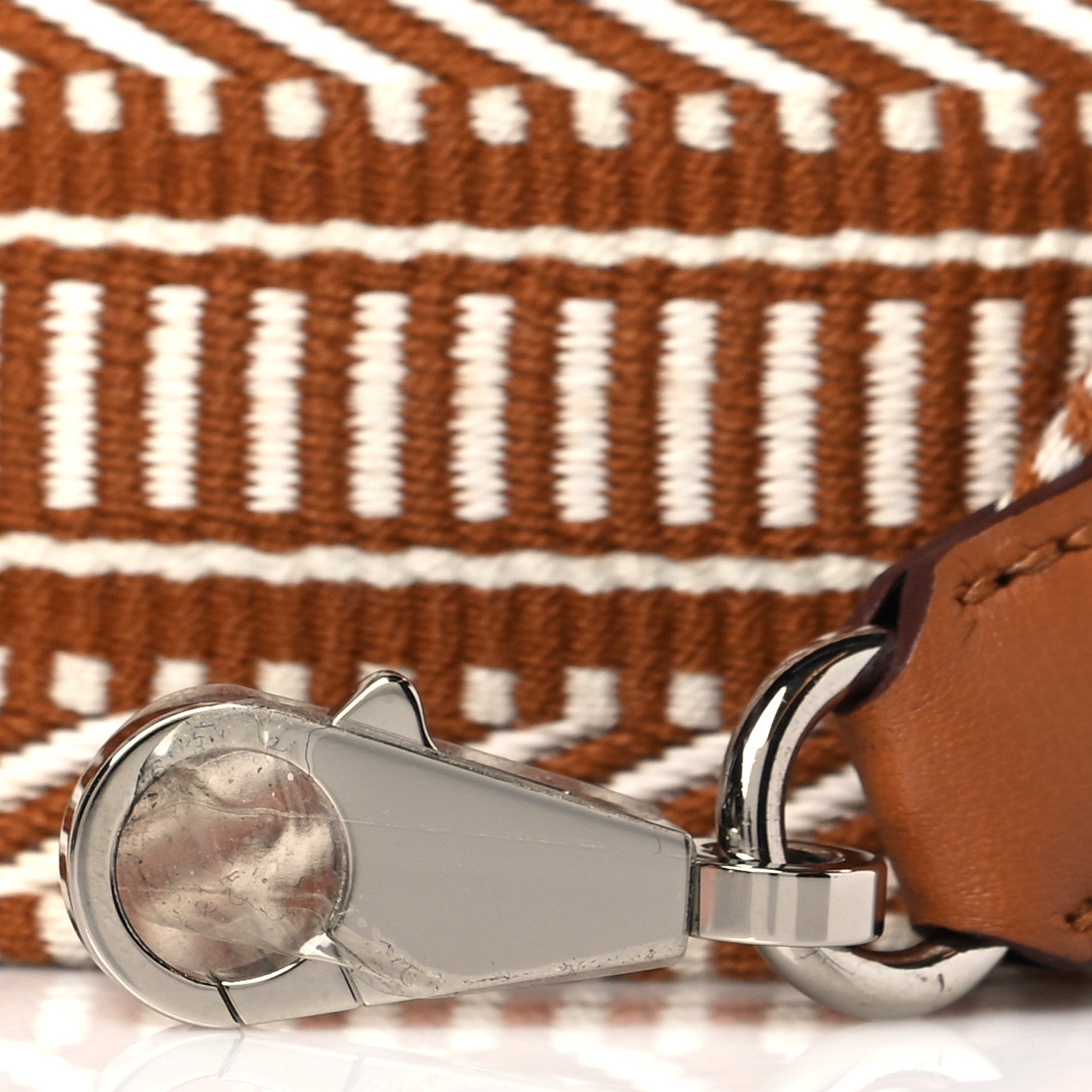 Hermes Toile Swift 50mm Sangle Cavale Shoulder Strap Ecru Beige Gold 2 of 7