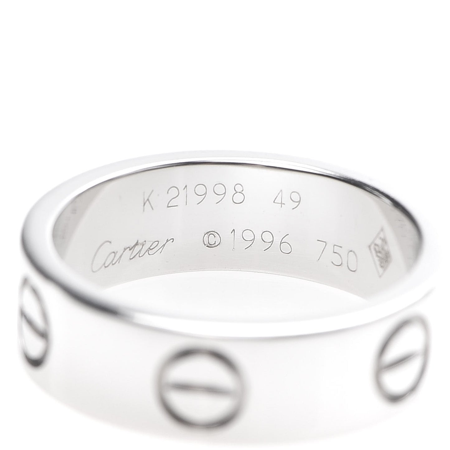 18K White Gold 5.5mm LOVE Ring 49 4.75