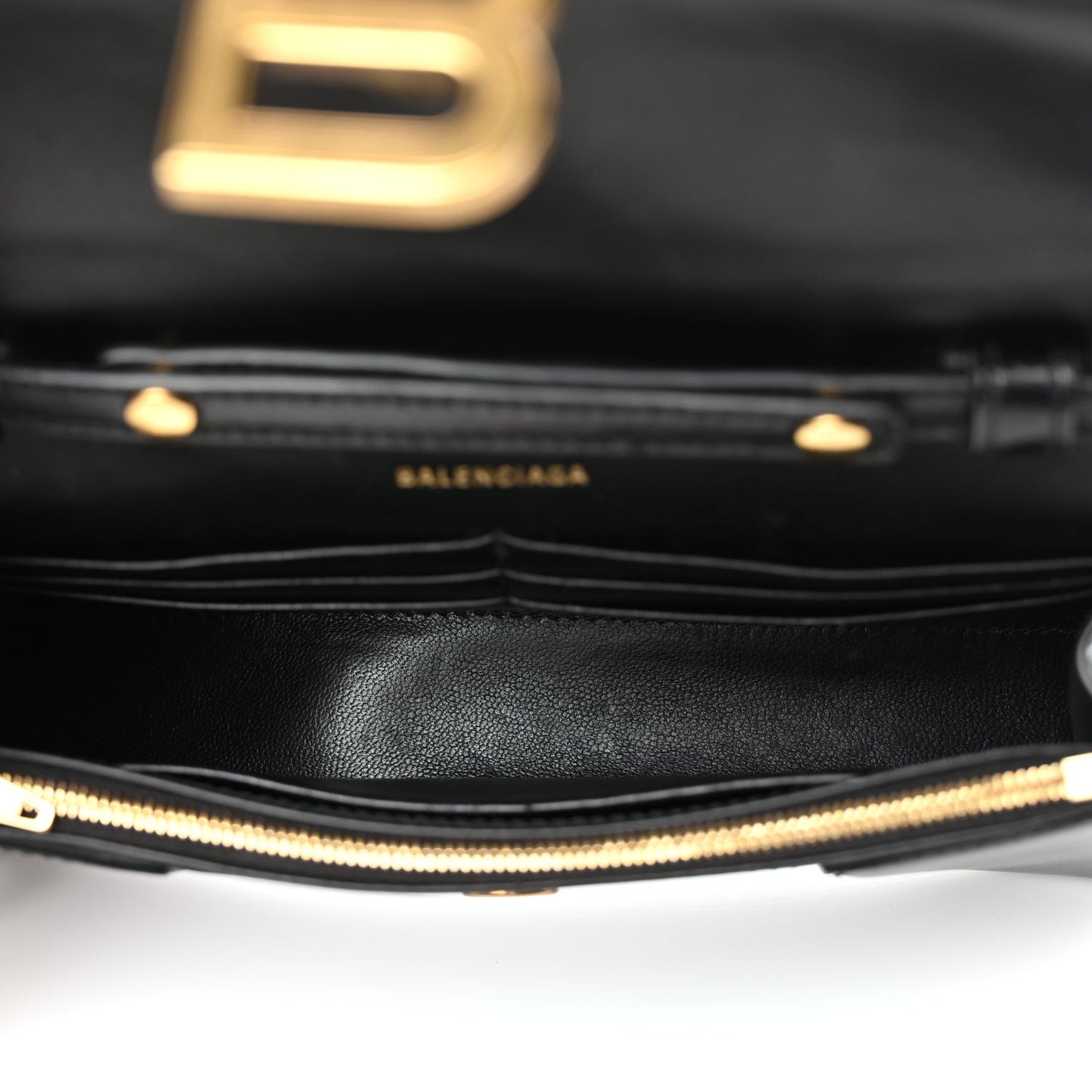 Shiny Box Calfskin Hourglass Chain Bag Black