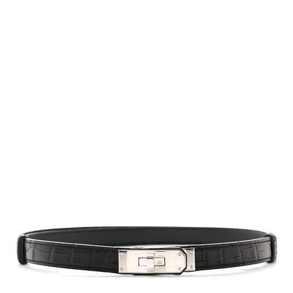 Hermes Matte Alligator Kelly Belt Black 1 of 5