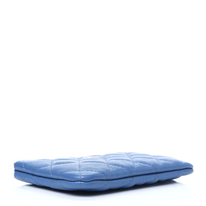 Chanel Caviar Quilted Small Cosmetic Case Blue 4 of 11