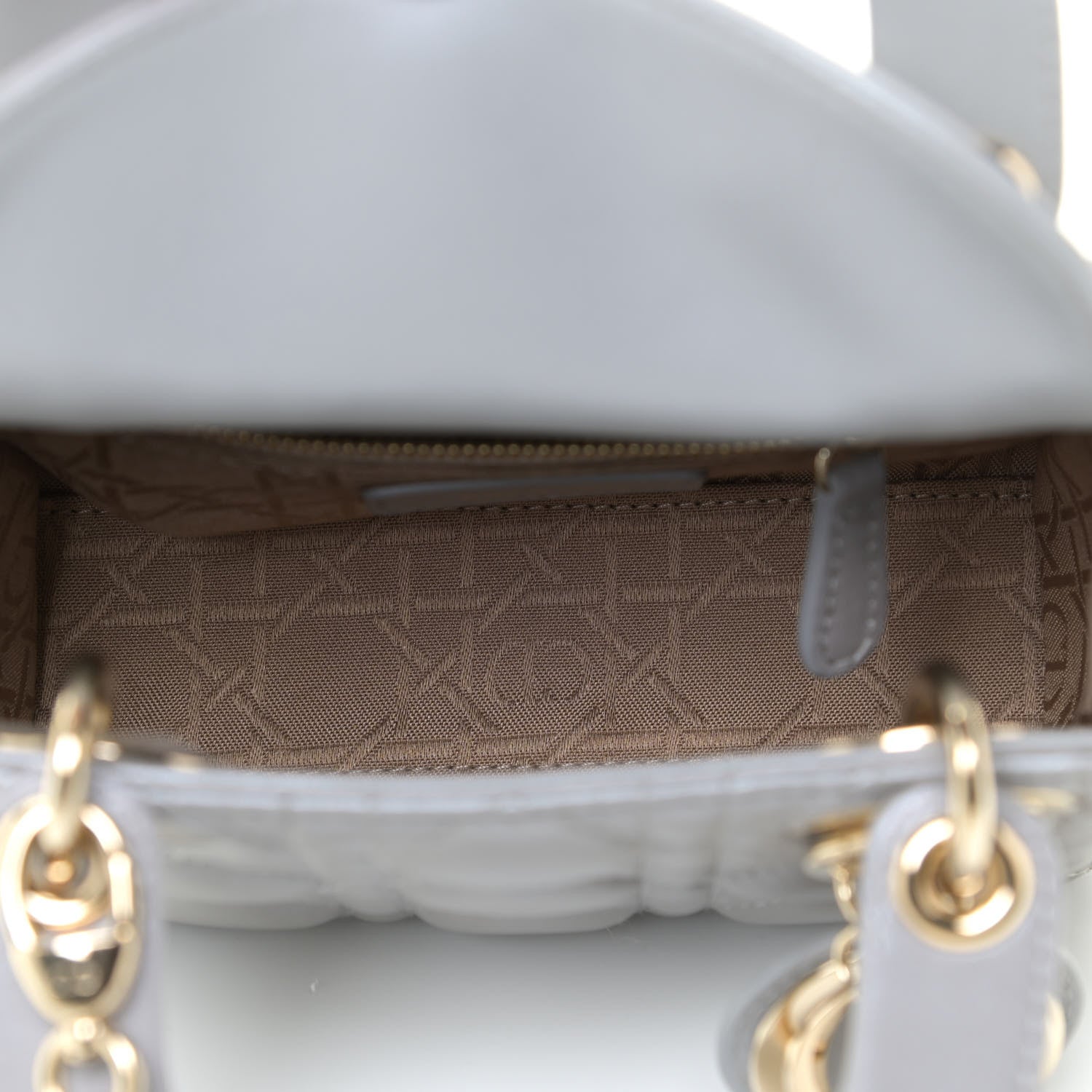 Christian Dior Metallic Lambskin Cannage Mini Lady Dior Grey 11 of 13