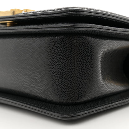 Chanel Shiny Caviar Quilted Small Top Handle Boy Flap Black 10 of 11