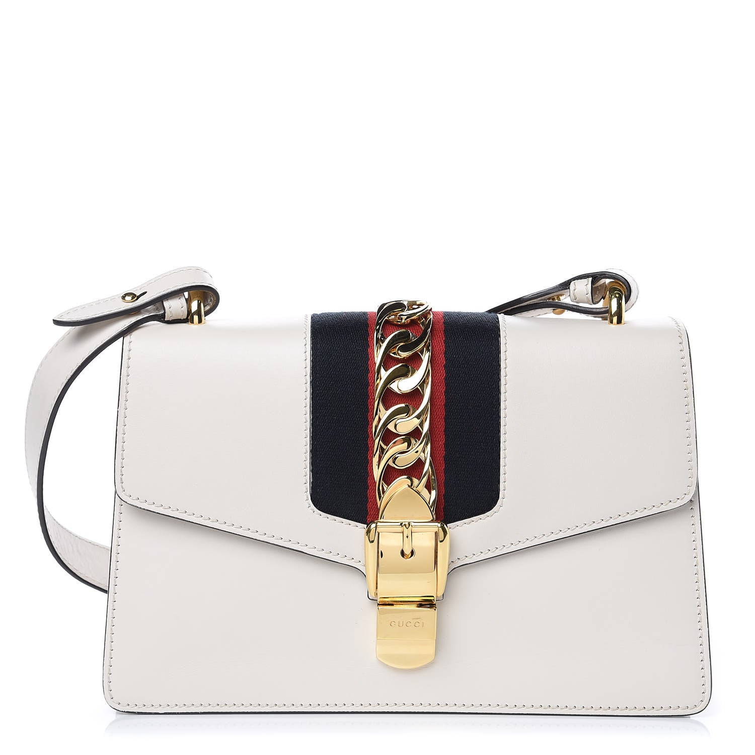 Gucci Calfskin Small Sylvie Shoulder Bag White 1 of 10