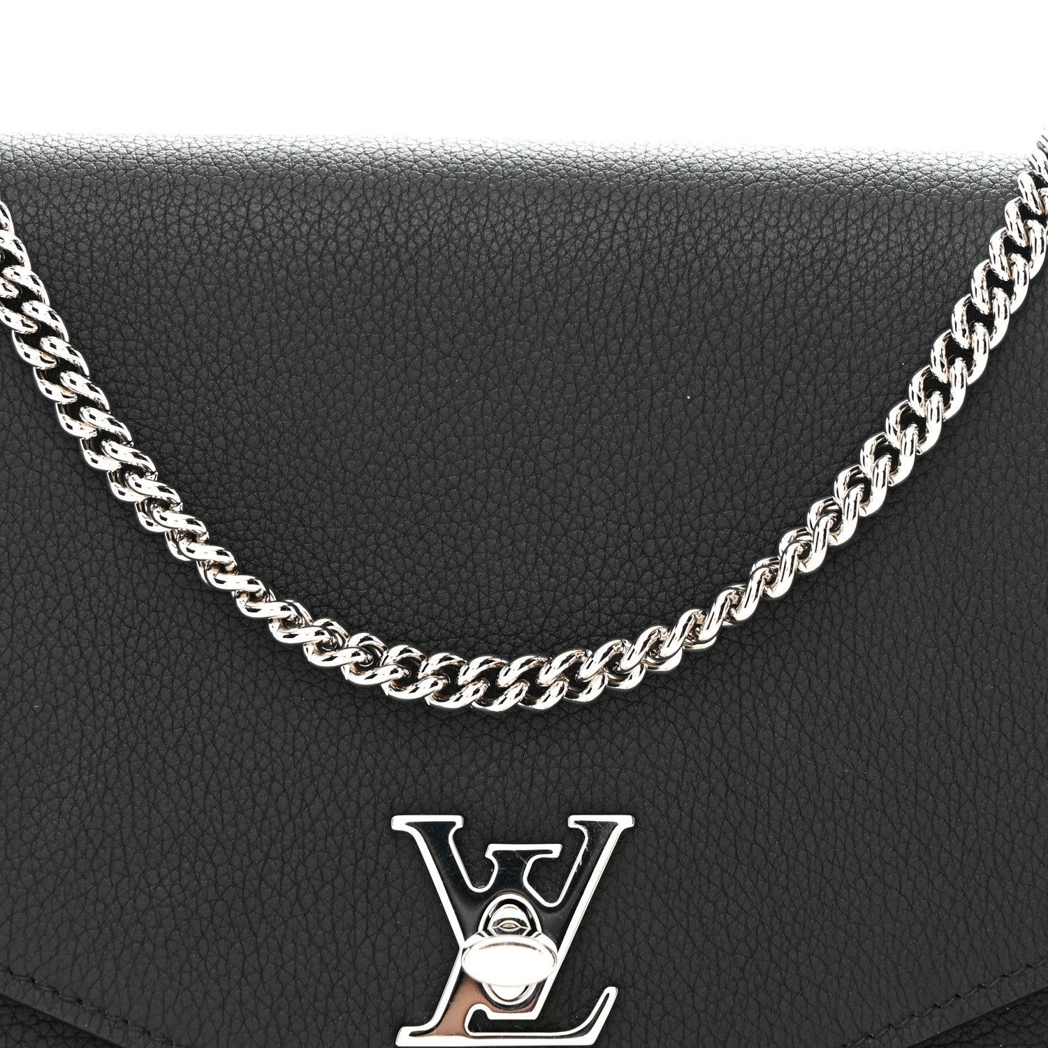 Louis Vuitton Soft Calfskin My Lockme Chain Pochette Black 13 of 17