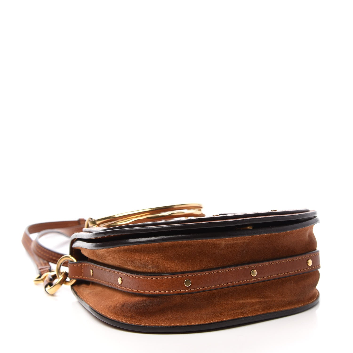 Chloe Calfskin Suede Small Nile Bracelet Bag Caramel 4 of 10