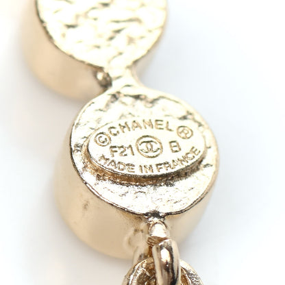 Chanel Crystal CC Drop Earrings Gold 4 of 4