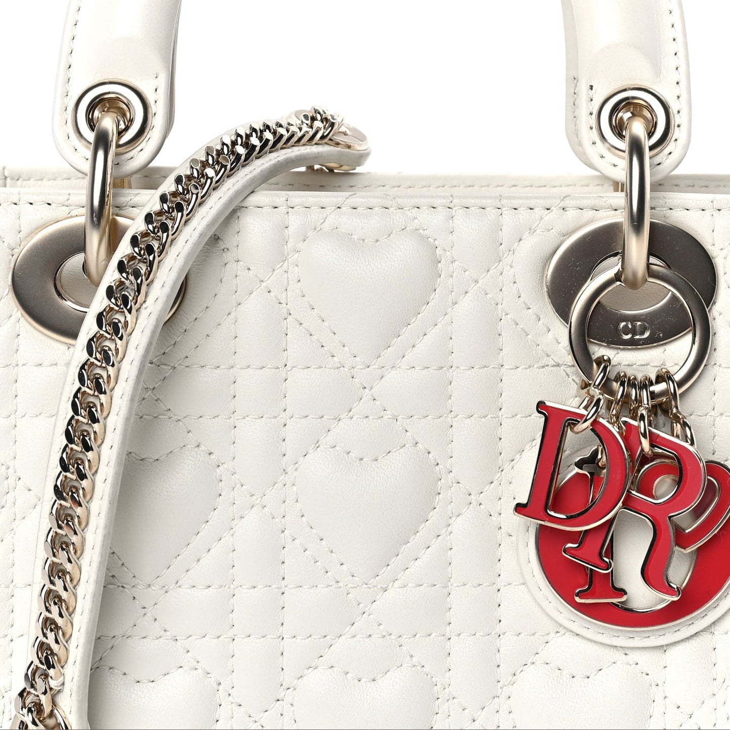 Lambskin Cannage Mini DiorAmour Lady Dior Latte