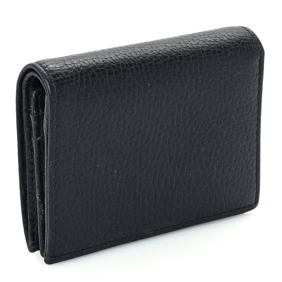 Gucci Pebbled Calfskin GG Marmont Card Case Black 5 of 7