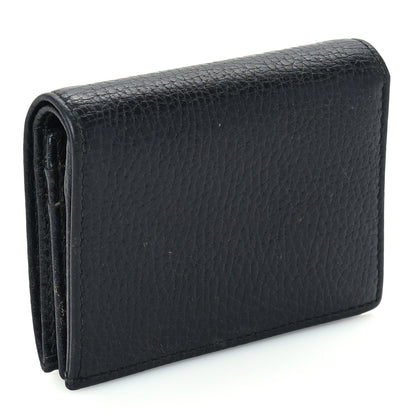 Gucci Pebbled Calfskin GG Marmont Card Case Black 5 of 7