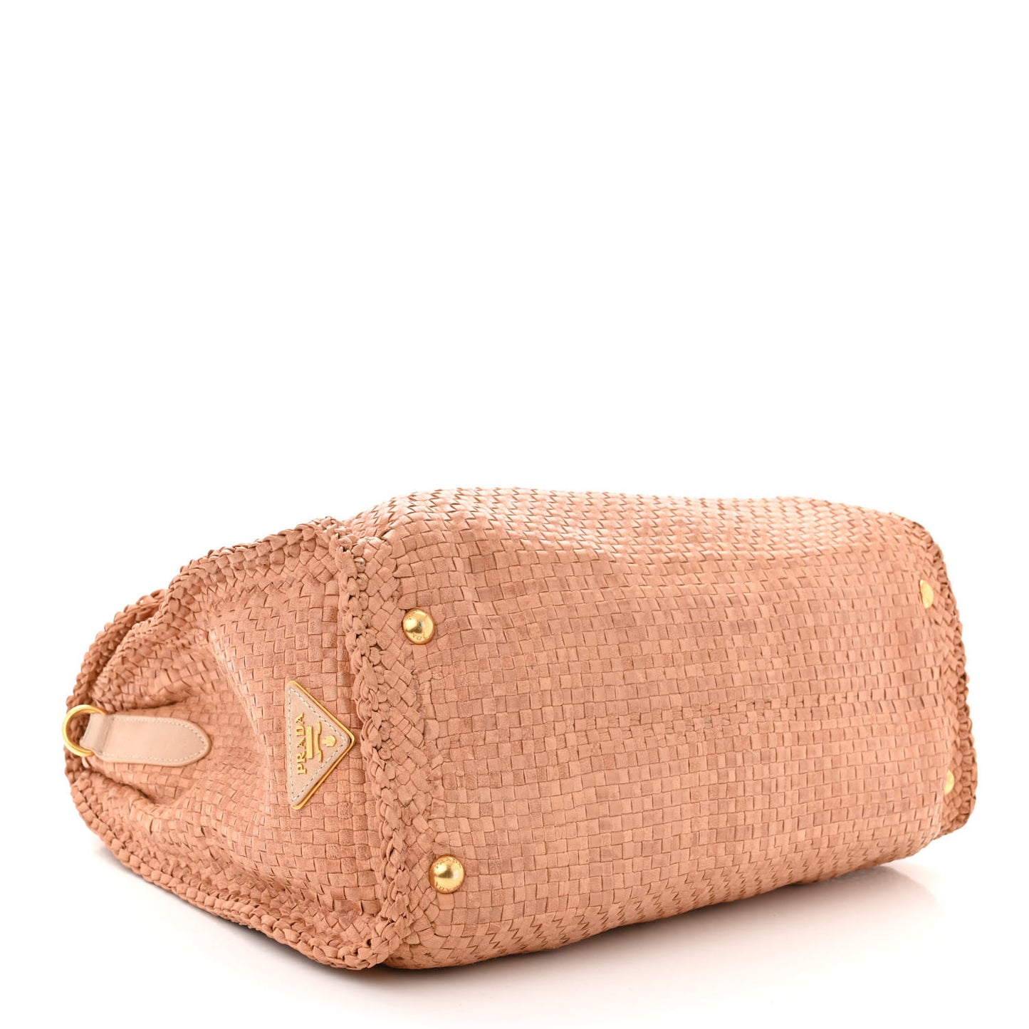 Madras Woven Top Handle Satchel Beige