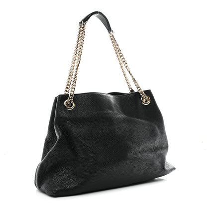 Gucci Pebbled Calfskin Medium Soho Chain Shoulder Bag Black 4 of 19
