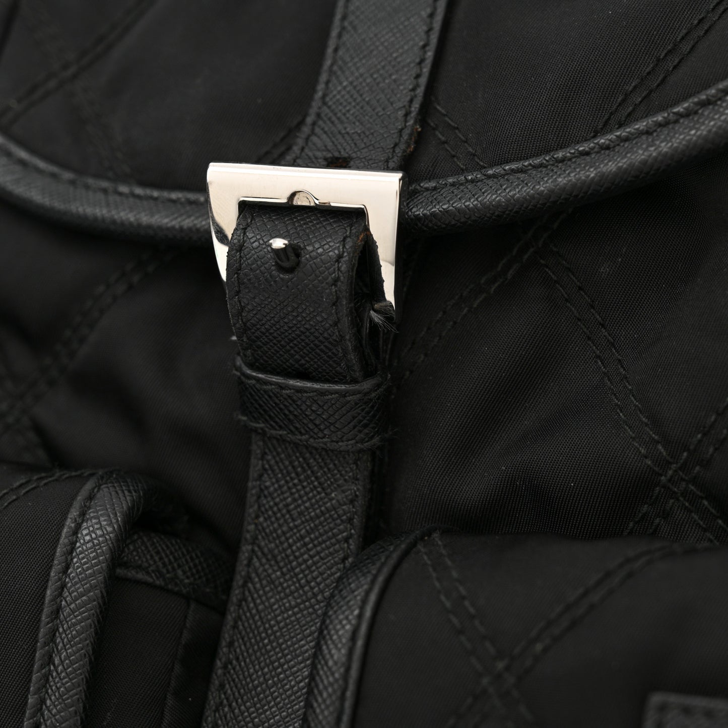Tessuto Nylon Saffiano Vela Quilted Backpack Black