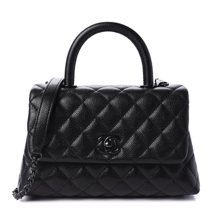Chanel Caviar Quilted Mini Coco Handle Flap So Black 1 of 12