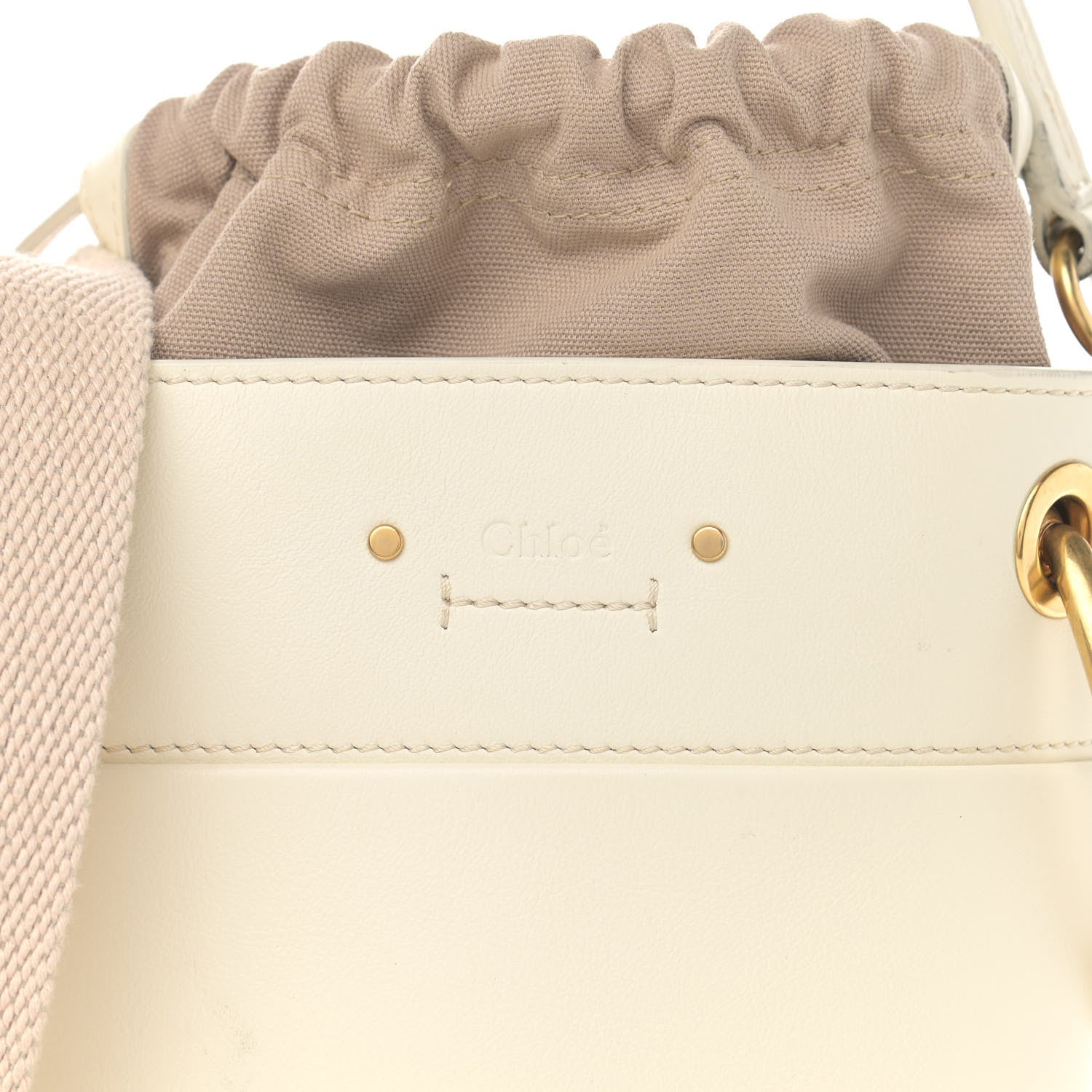 Chloe Smooth Calfskin Mini Roy Bucket Bag Natural White 9 of 15
