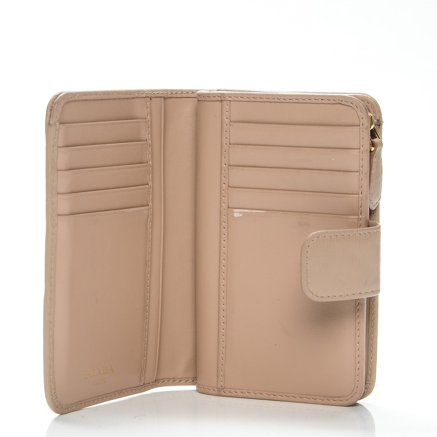 Prada Vitello Move Metal Zip Around Wallet Cammeo 6 of 8