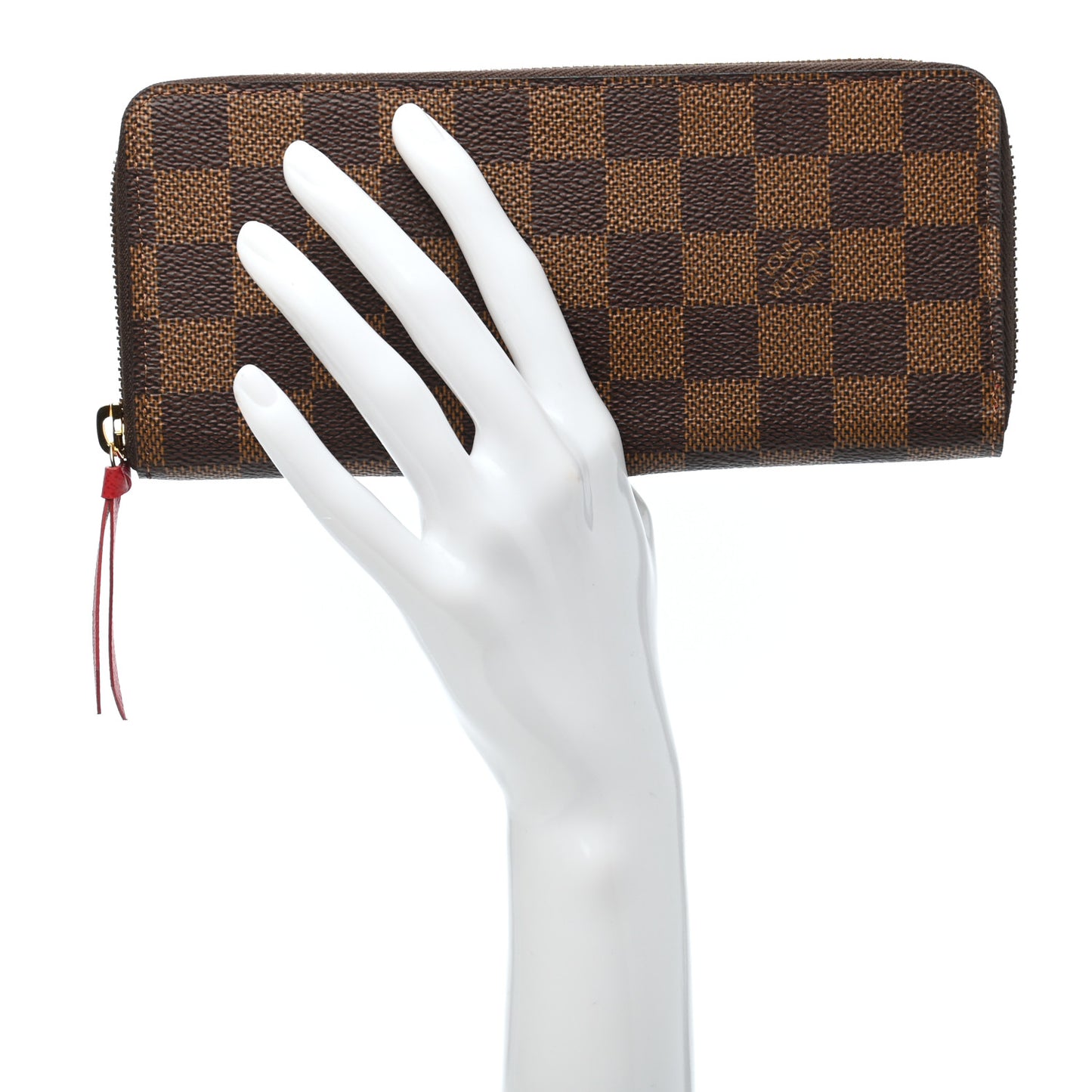 Damier Ebene Clemence Wallet Cherry