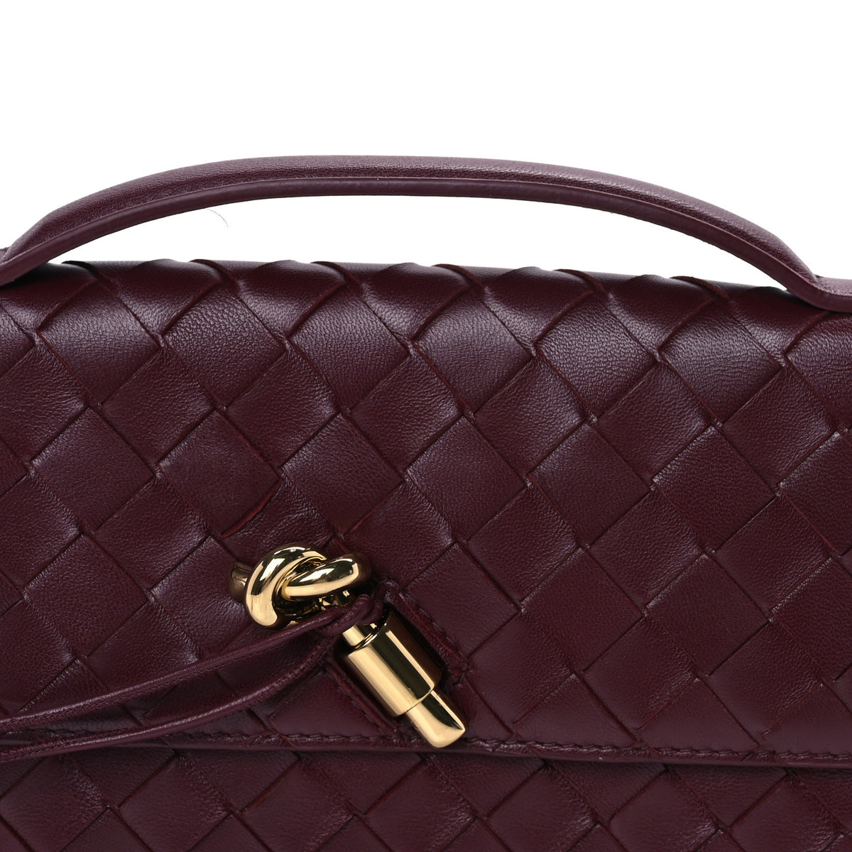 Bottega Veneta Nappa Intrecciato Long Andiamo Top Handle Clutch Barolo 7 of 9