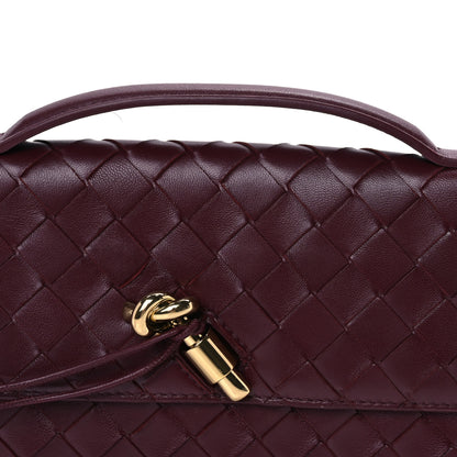 Bottega Veneta Nappa Intrecciato Long Andiamo Top Handle Clutch Barolo 7 of 9