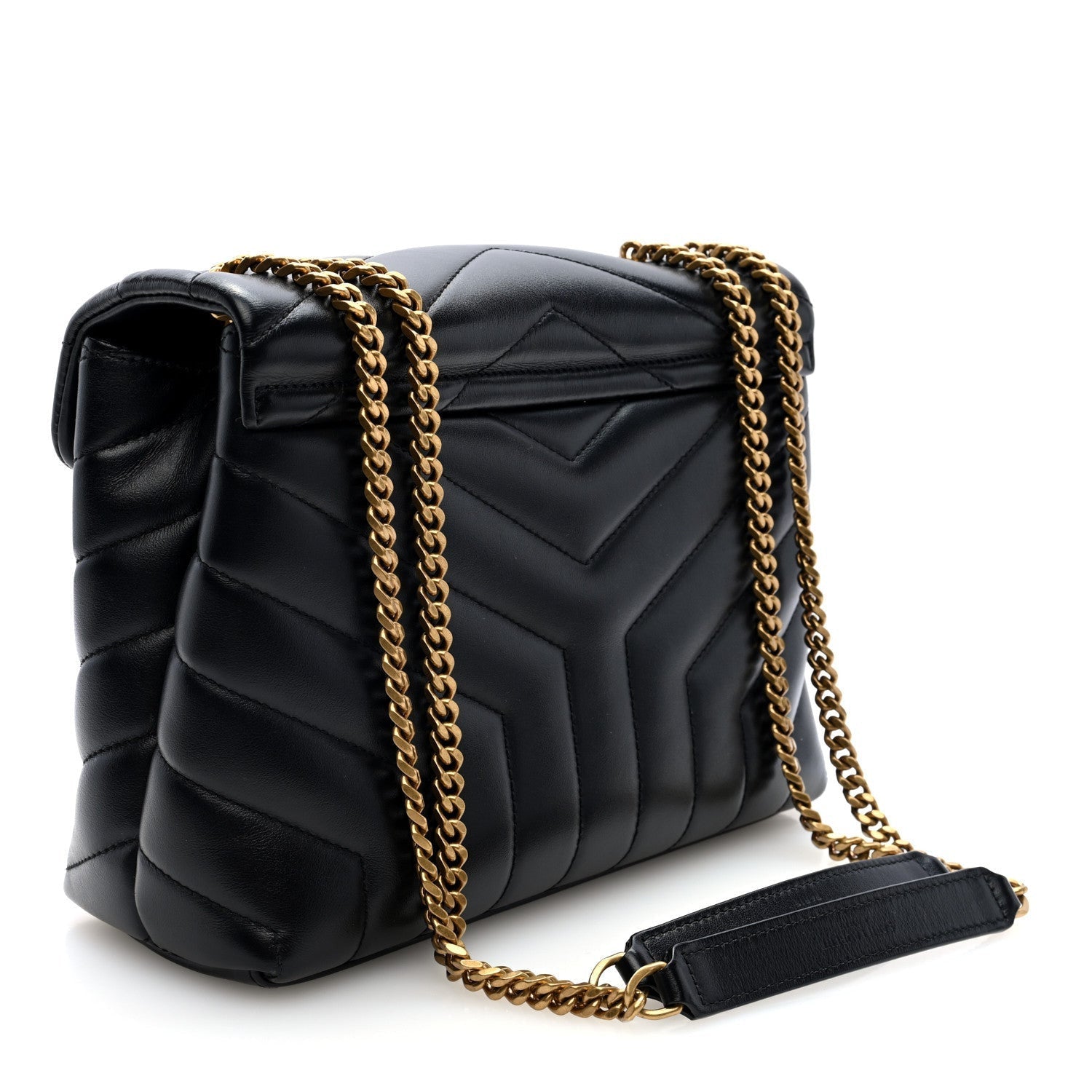 Saint Laurent Calfskin Y Quilted Monogram Small Loulou Chain Satchel Black 3 of 7