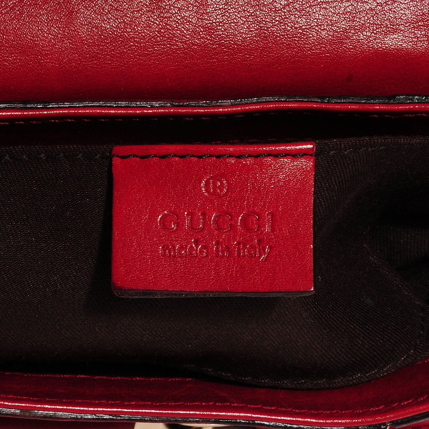 Gucci Calfskin Small Horsebit Chain Clutch Red 5 of 7