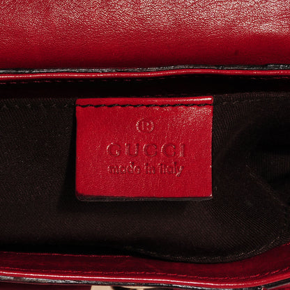 Gucci Calfskin Small Horsebit Chain Clutch Red 5 of 7