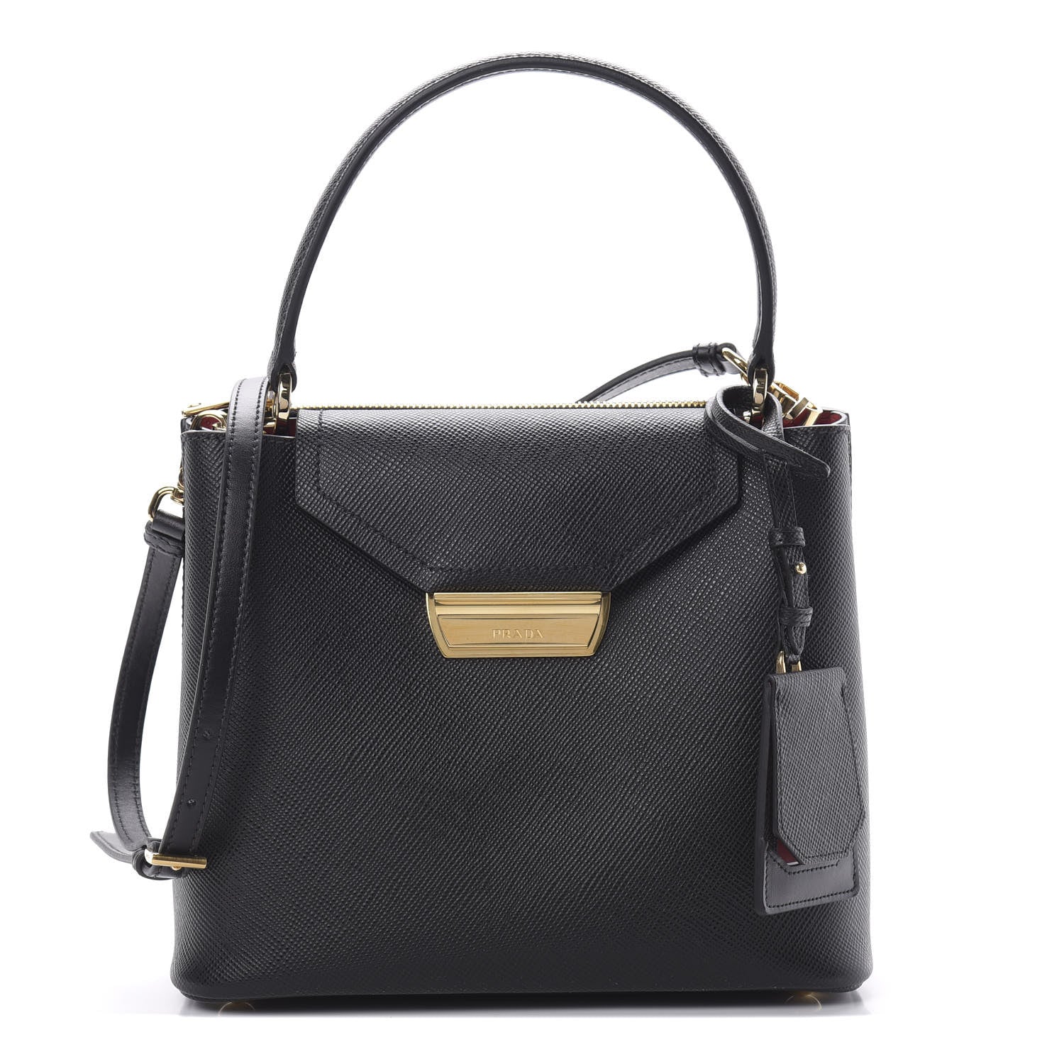 Prada Saffiano Small Ingrid Top Handle Bag Black 1 of 10