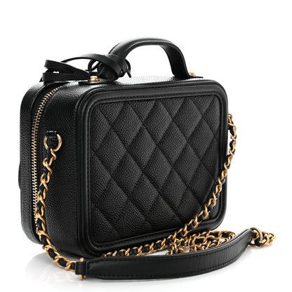 Chanel Caviar Quilted Small CC Filigree Vanity Case Black 2 of 11