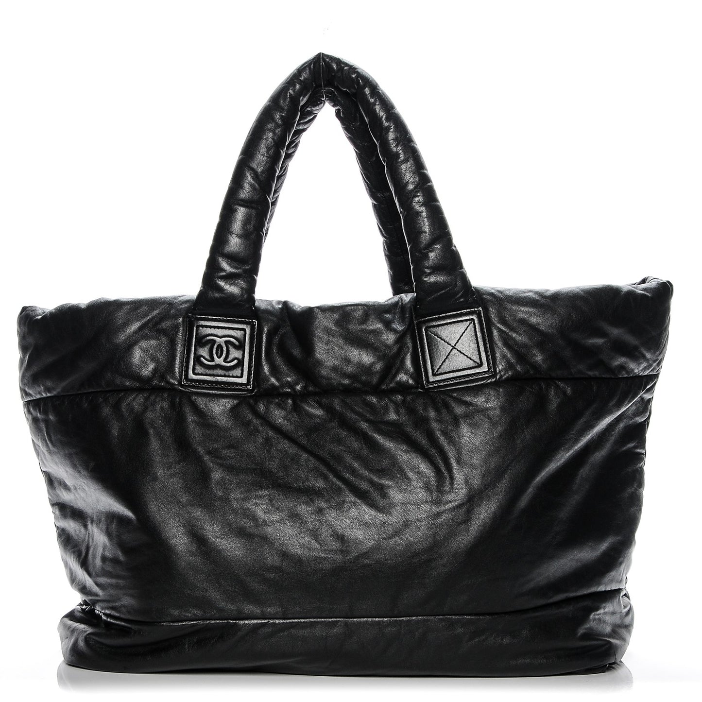 Lambskin Quilted Extra Large Coco Cocoon Reversible Tote Black