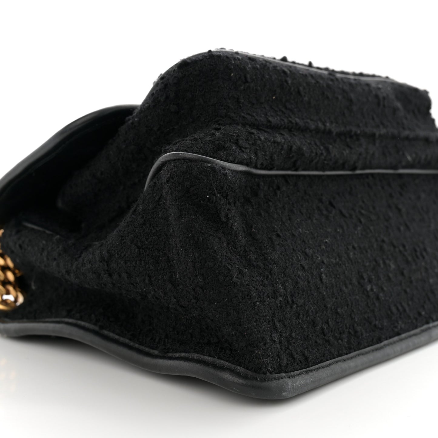 Boucle Tweed Monogram Medium Niki Chain Satchel Black