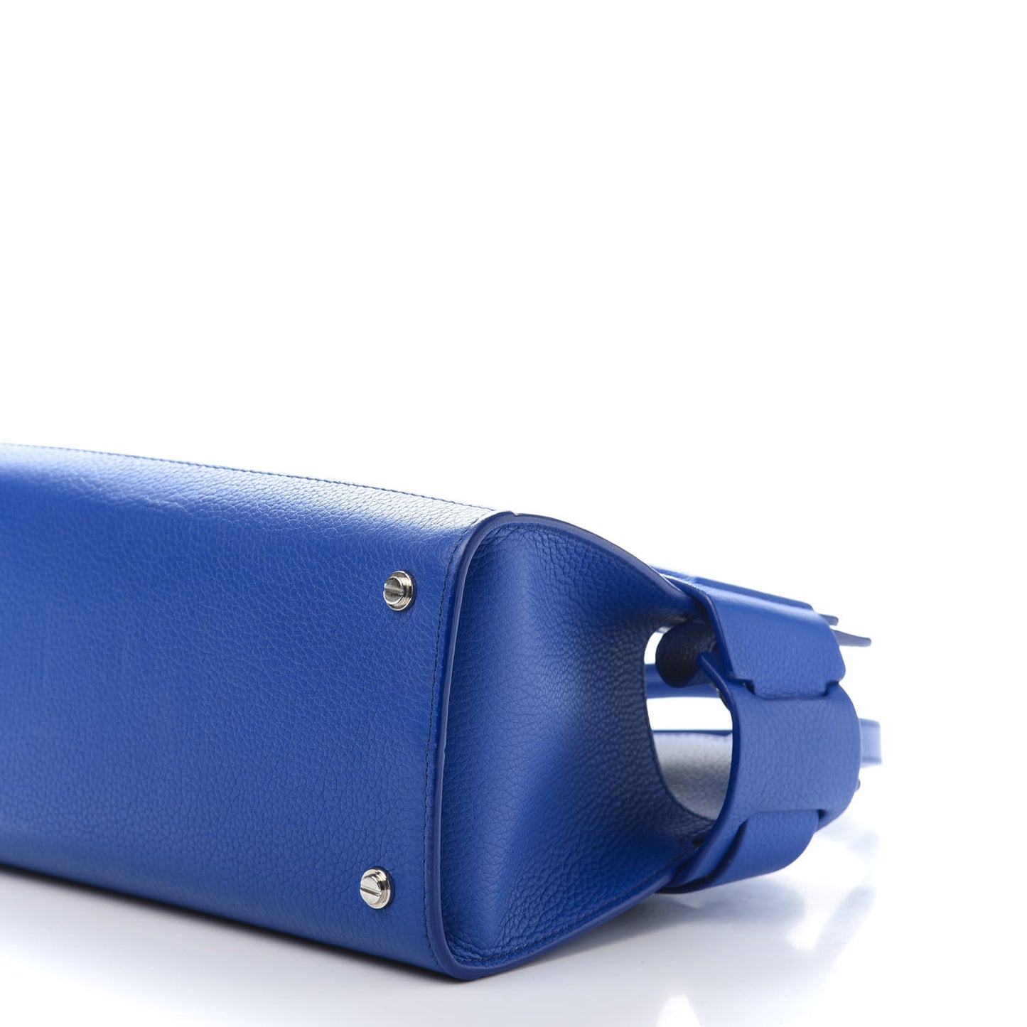 Grained Calfskin Mini Horizon Satchel Blue