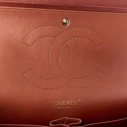 Chanel Metallic Lambskin Quilted Jumbo Double Flap Copper 6 of 11