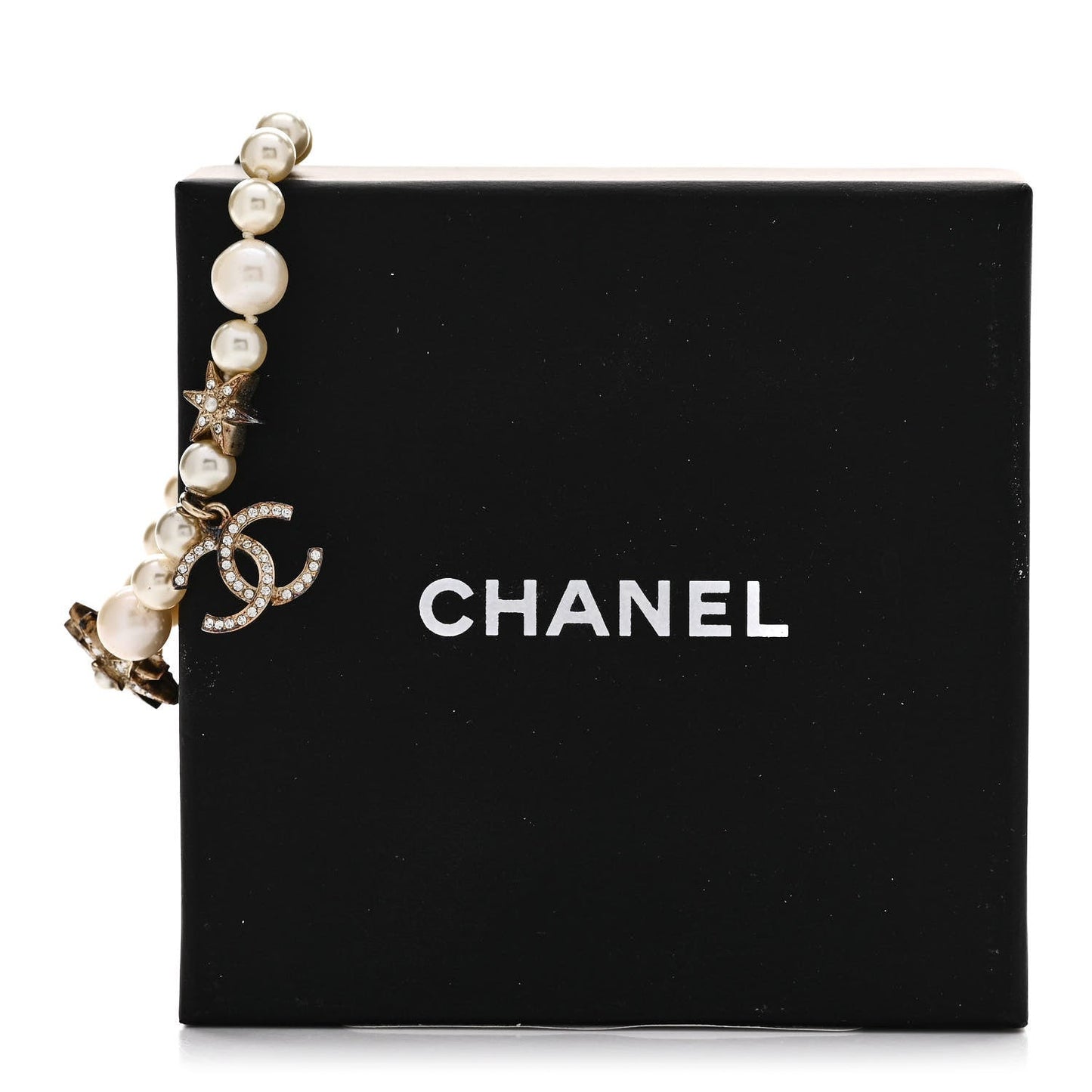 Pearl Crystal Star CC Bracelet Gold