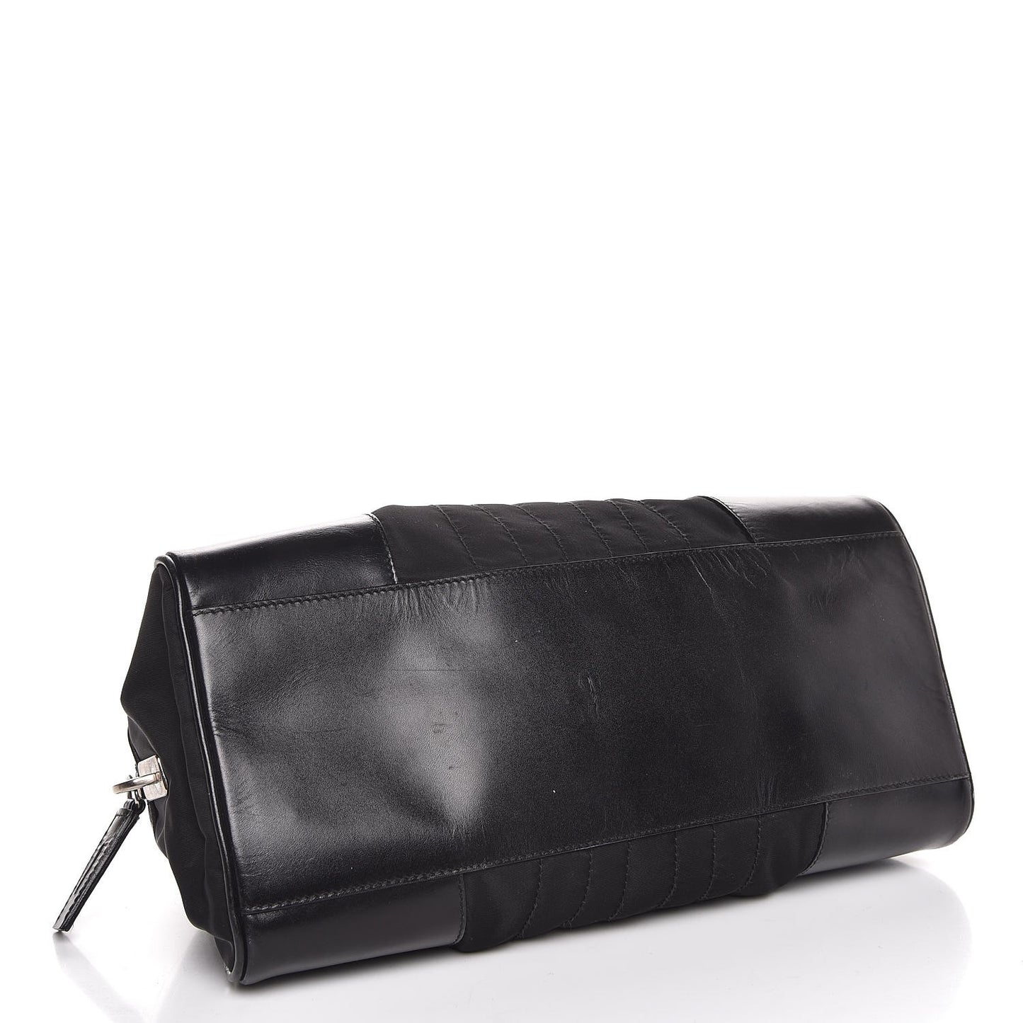 Tessuto Nylon Box Calf Bowling Bag Black