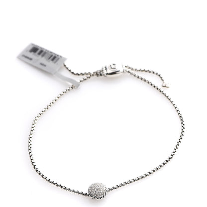 David Yurman Sterling Silver Diamond 9mm Chatelaine Petite Pave Bracelet 1 of 4