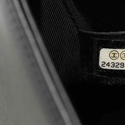 Chanel Grained Calfskin Quilted Medium Label Click Flap Bag Black 9 of 11